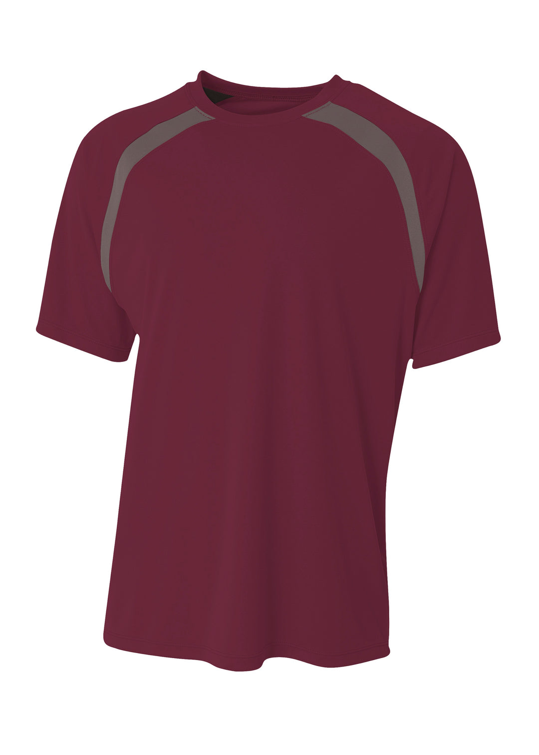 A4 Mens Spartan Short Sleeve Color Block Crew A4