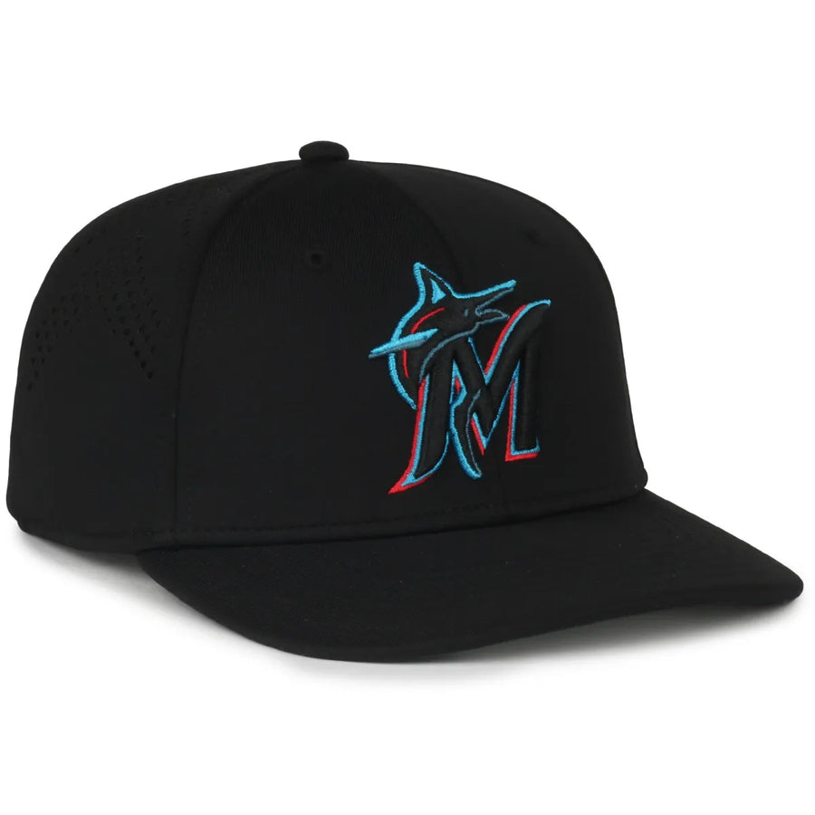 Outdoor Cap Miami Marlins™ Official MLB® Replica Structured Solid Panel Hat MLB-650 Fan Gear MLB Miami Marlins