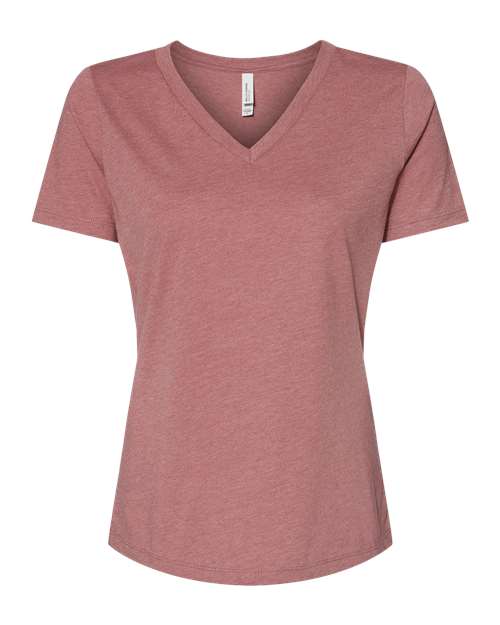 BELLA + CANVAS Women's Relaxed Triblend Short Sleeve V-Neck Tee