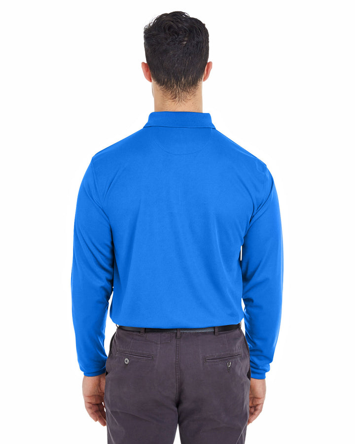 UltraClub Adult Cool & Dry Long-Sleeve Mesh Piqué Polo UltraClub