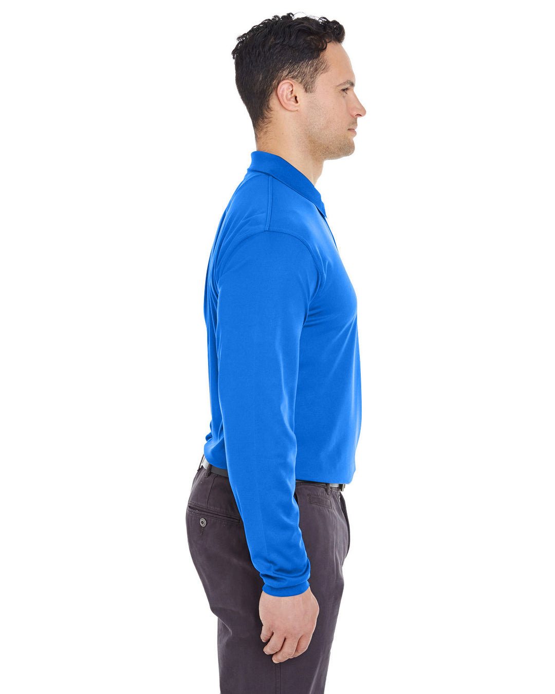 UltraClub Adult Cool & Dry Long-Sleeve Mesh Piqué Polo UltraClub