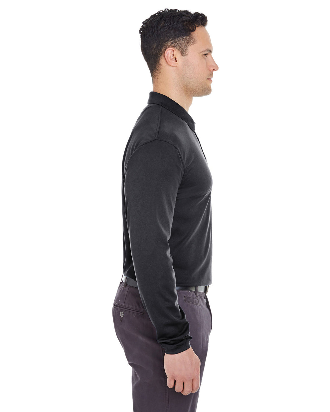 UltraClub Adult Cool & Dry Long-Sleeve Mesh Piqué Polo UltraClub