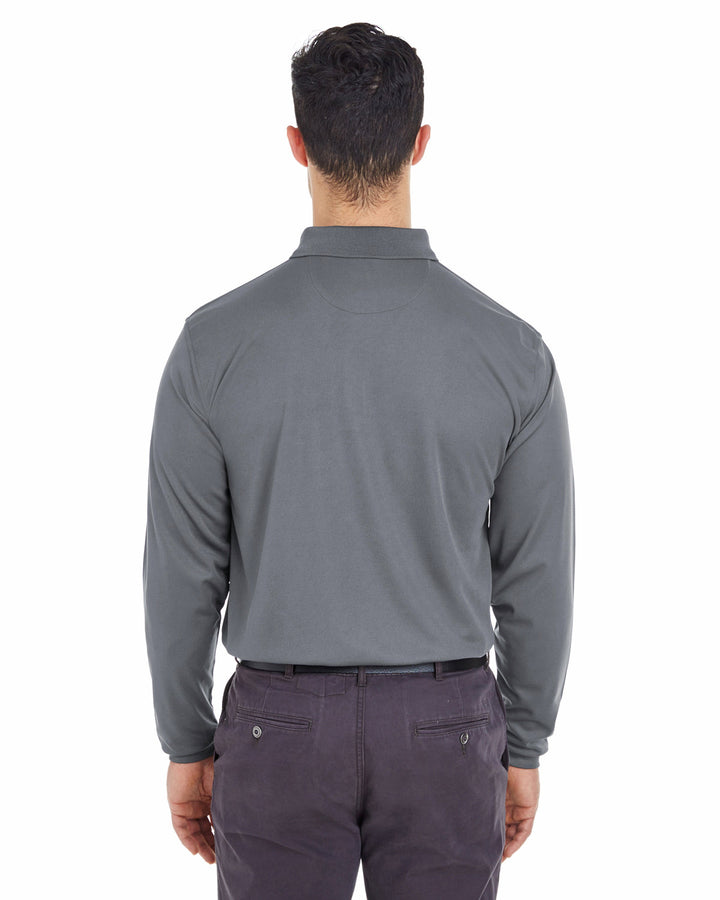 UltraClub Adult Cool & Dry Long-Sleeve Mesh Piqué Polo UltraClub