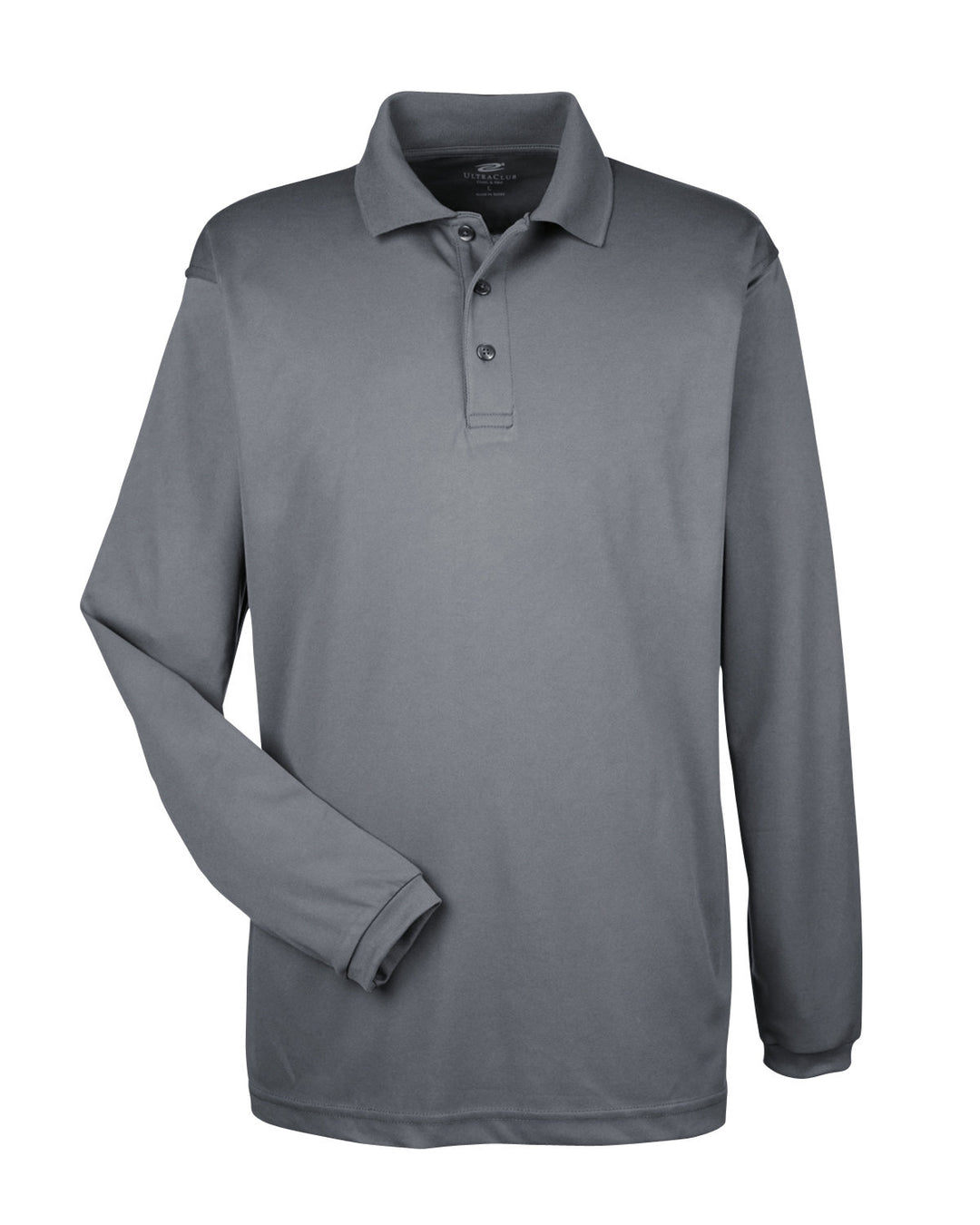 UltraClub Adult Cool & Dry Long-Sleeve Mesh Piqué Polo UltraClub