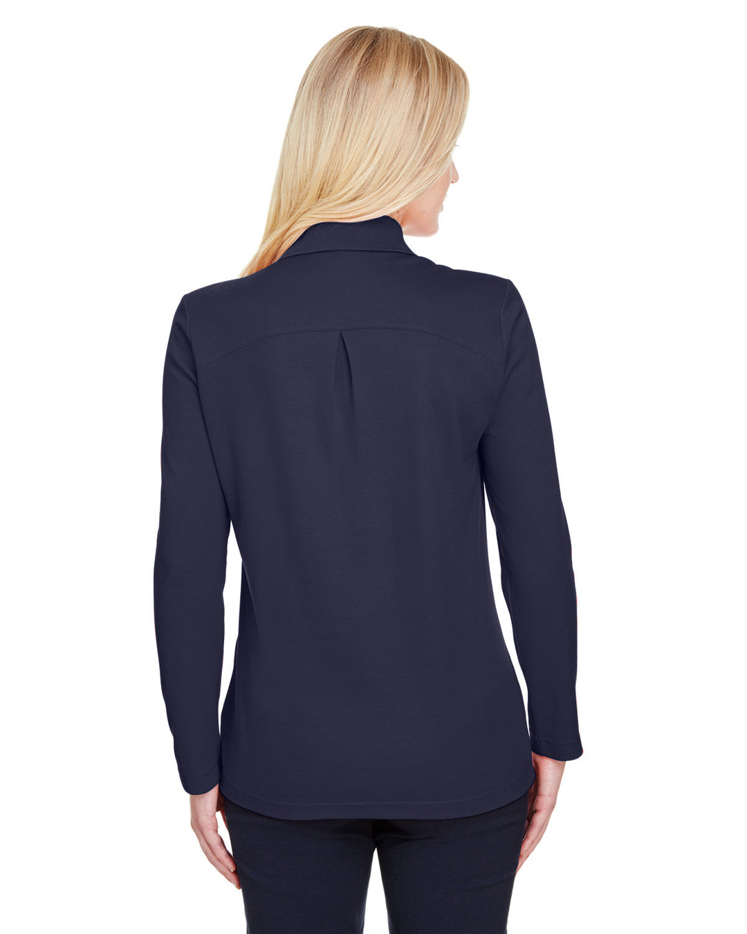 Devon & Jones CrownLux Performance™ Ladies' Plaited Long Sleeve Polo Devon & Jones