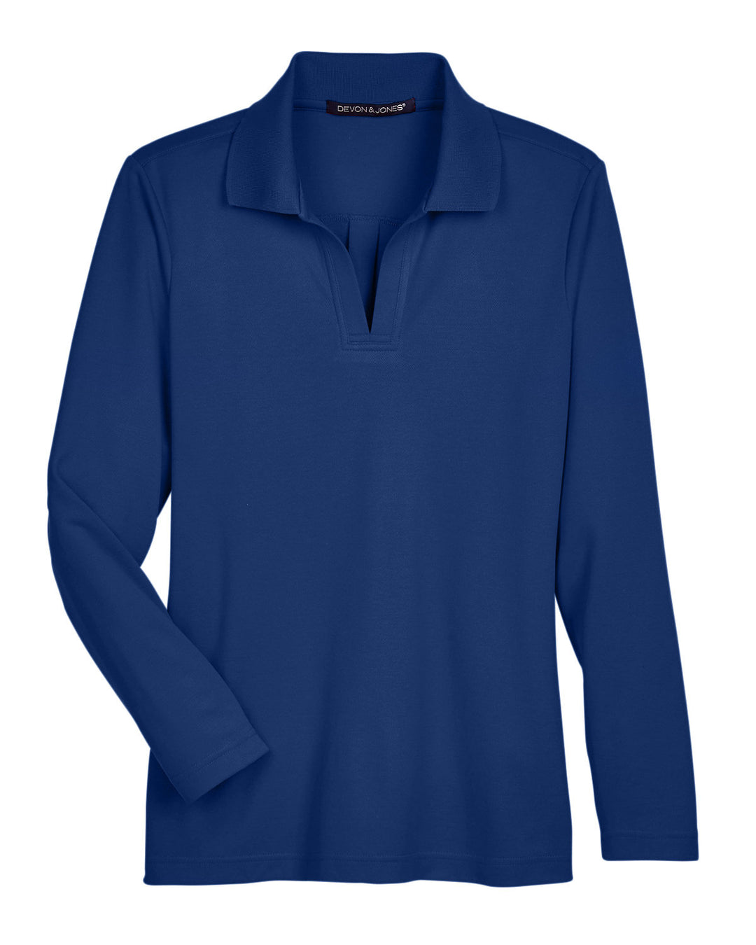 Devon & Jones CrownLux Performance™ Ladies' Plaited Long Sleeve Polo Devon & Jones