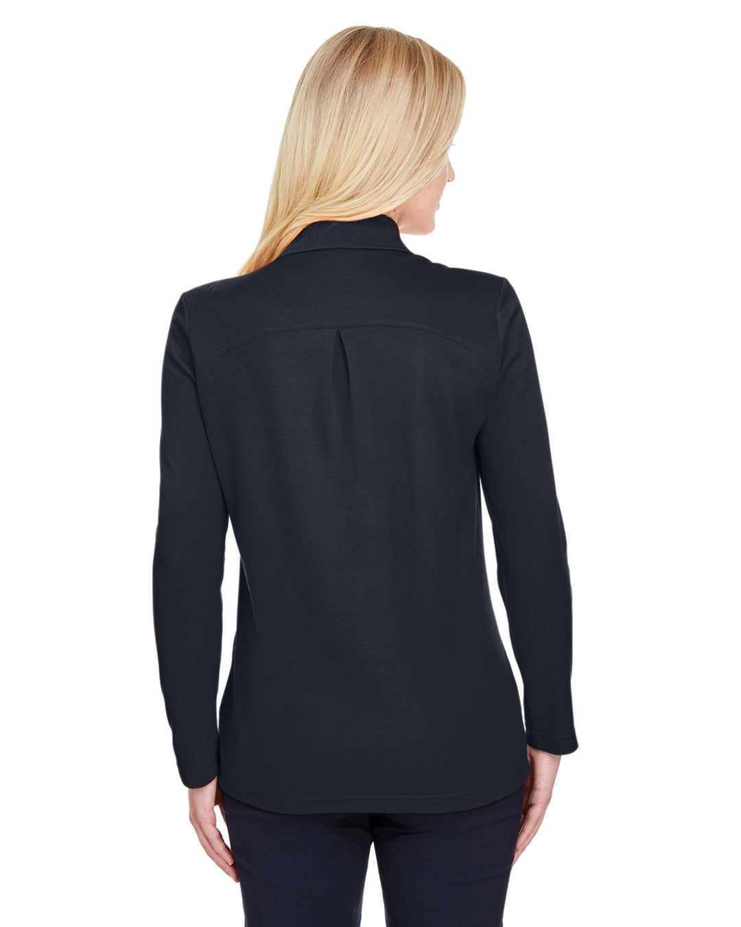 Devon & Jones CrownLux Performance™ Ladies' Plaited Long Sleeve Polo Devon & Jones