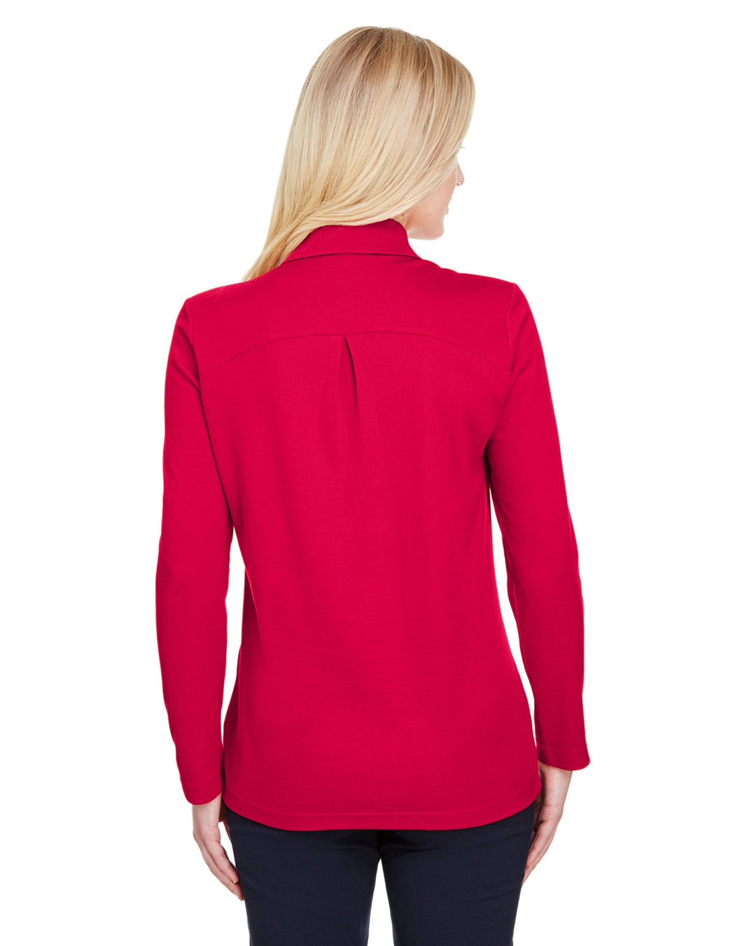 Devon & Jones CrownLux Performance™ Ladies' Plaited Long Sleeve Polo Devon & Jones