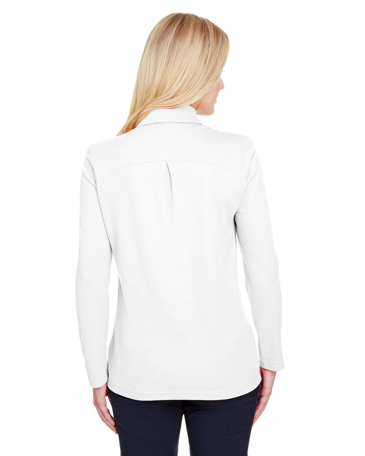 Devon & Jones CrownLux Performance™ Ladies' Plaited Long Sleeve Polo Devon & Jones