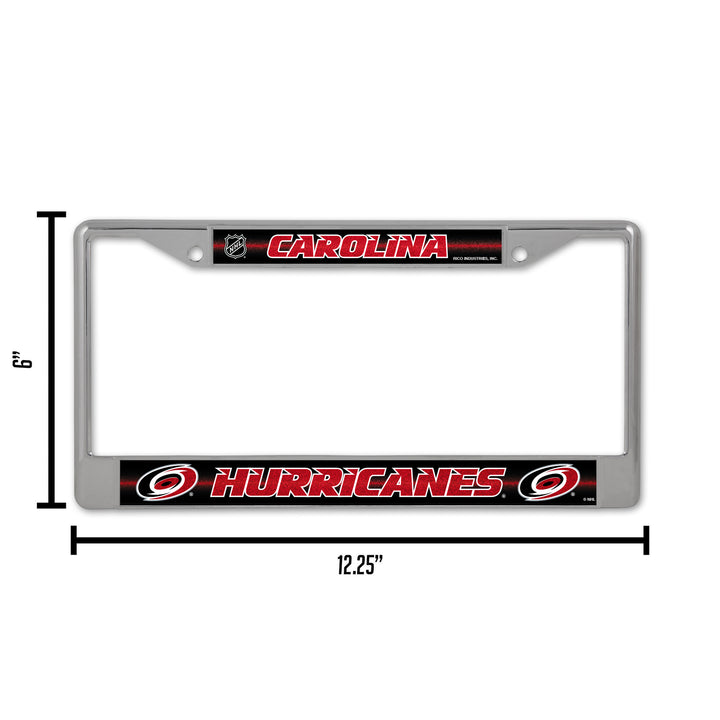 NHL Carolina Hurricanes Chrome Glitter License Plate Frame Fan Gear NHL Carolina Hurricanes