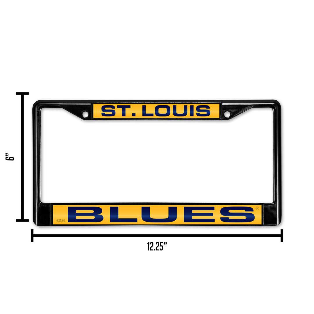 NHL St. Louis Blues Black Chrome Laser Cut License Plate Frame Fan Gear NHL St. Louis Blues