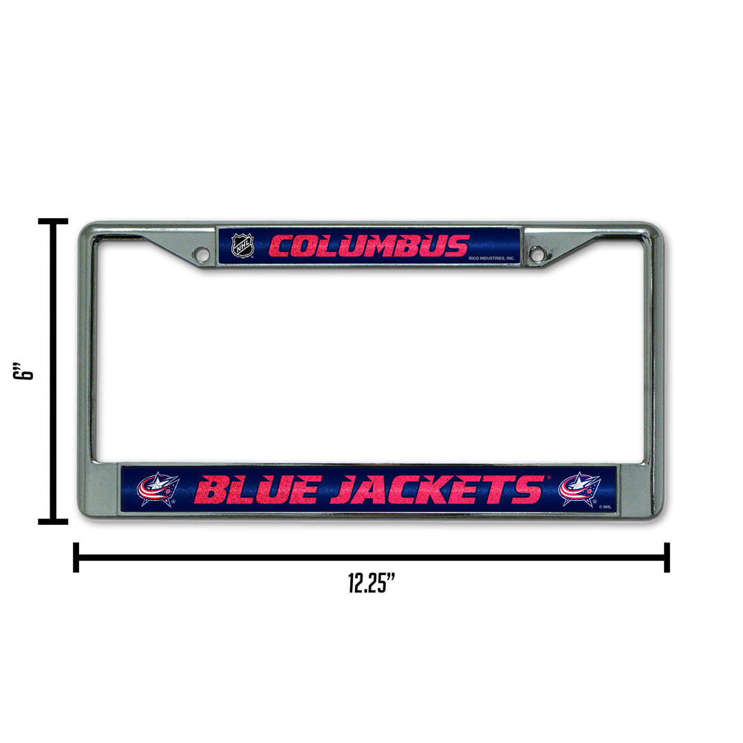 NHL Columbus Blue Jackets Chrome Glitter License Plate Frame Fan Gear NHL Columbus Blue Jackets