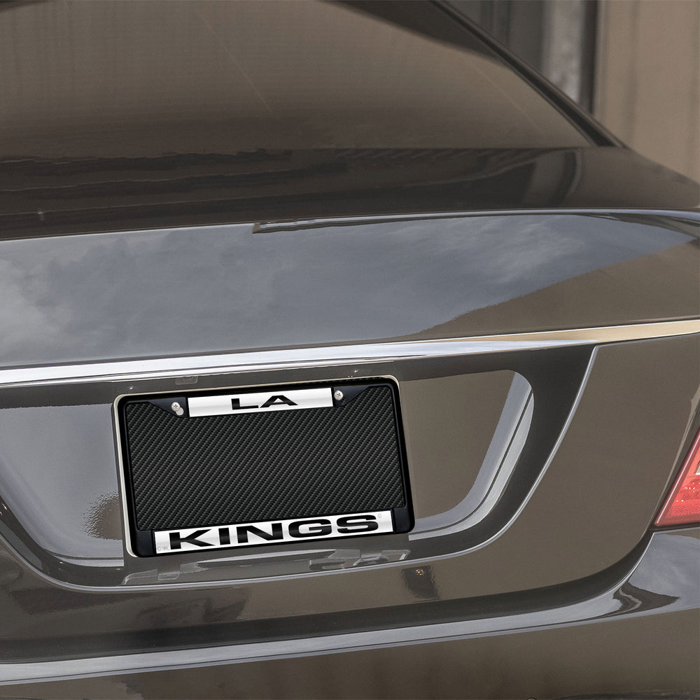 NHL Los Angeles Kings Black Chrome Laser Cut License Plate Frame Fan Gear NHL Los Angeles Kings