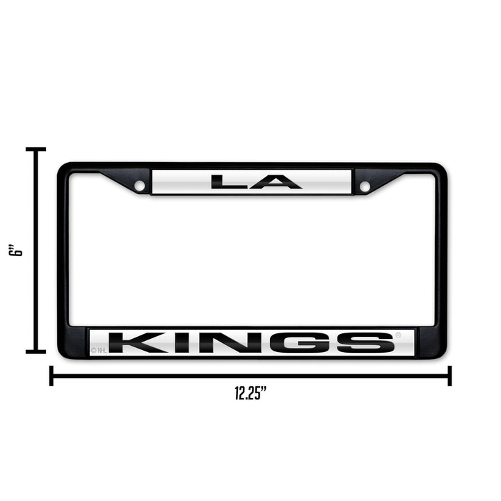 NHL Los Angeles Kings Black Chrome Laser Cut License Plate Frame Fan Gear NHL Los Angeles Kings