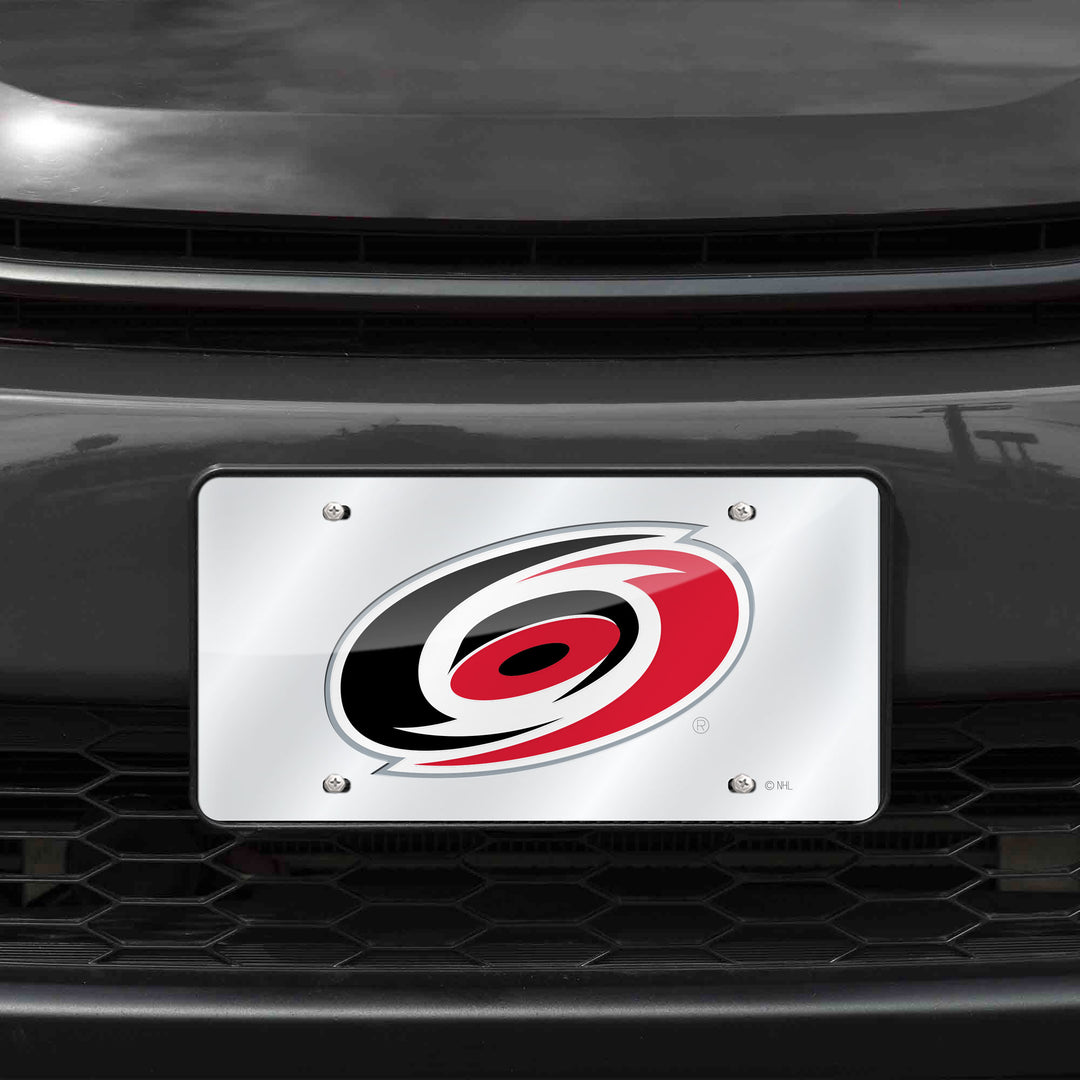 NHL Carolina Hurricanes Silver Laser Cut Automobile Tag Fan Gear NHL Carolina Hurricanes