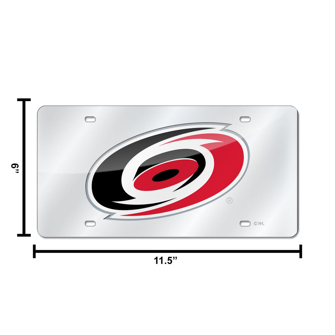 NHL Carolina Hurricanes Silver Laser Cut Automobile Tag Fan Gear NHL Carolina Hurricanes