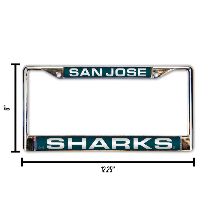 NHL San Jose Sharks Laser Cut Chrome License Plate Frame Fan Gear NHL San Jose Sharks