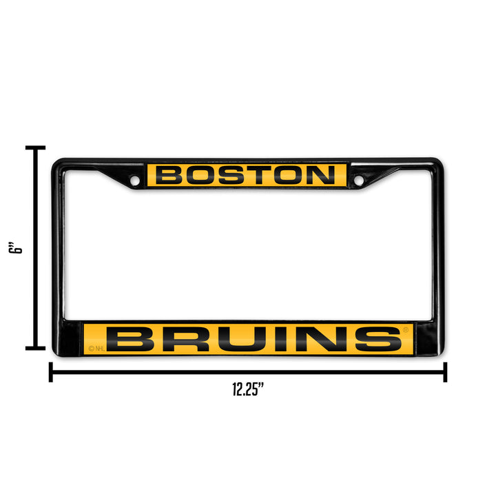 NHL Boston Bruins Black Chrome Laser Cut License Plate Frame Fan Gear NHL Boston Bruins