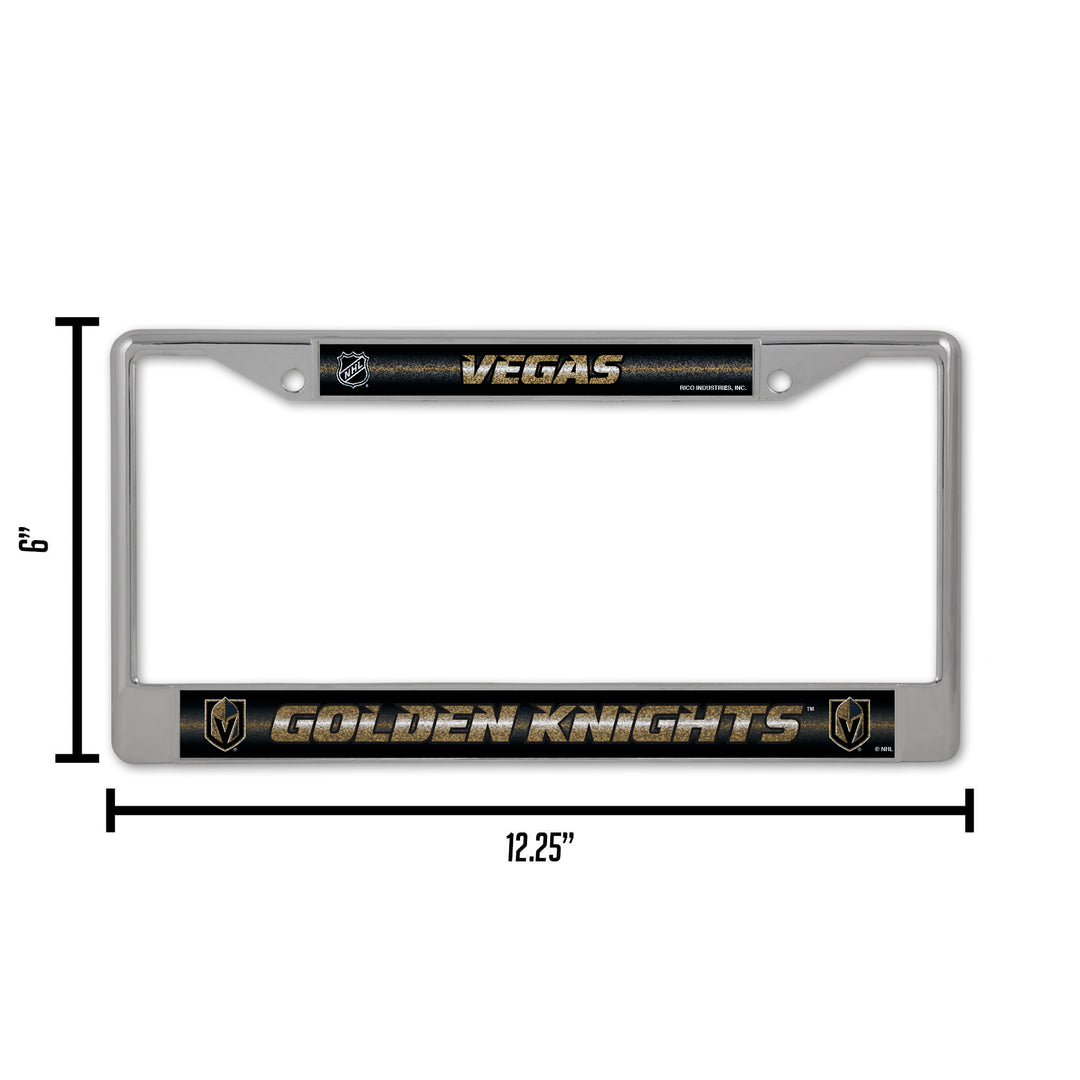 NHL Vegas Golden Knights Chrome Glitter License Plate Frame Fan Gear NHL Vegas Golden Knights