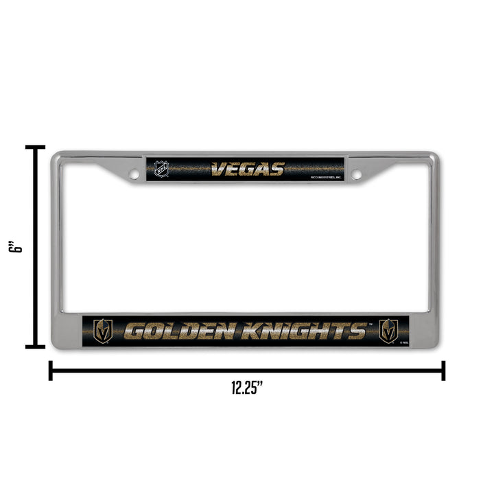 NHL Vegas Golden Knights Chrome Glitter License Plate Frame Fan Gear NHL Vegas Golden Knights