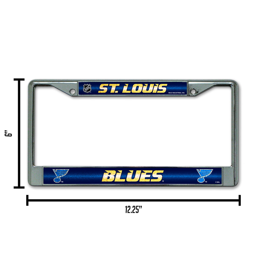 NHL St. Louis Blues Chrome Glitter License Plate Frame Fan Gear NHL St. Louis Blues