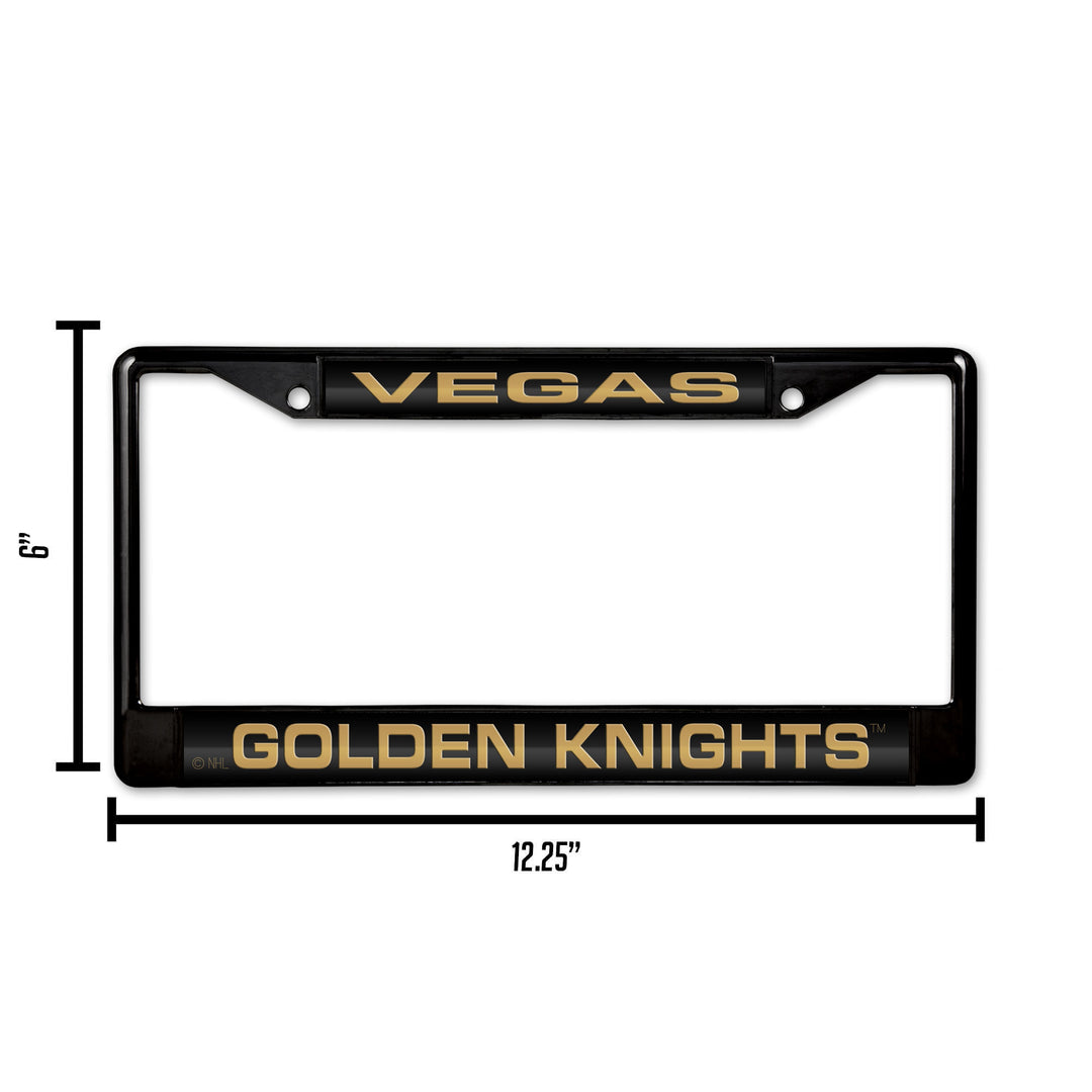 NHL Vegas Golden Knights Black Chrome Laser Cut License Plate Frame Fan Gear NHL Vegas Golden Knights