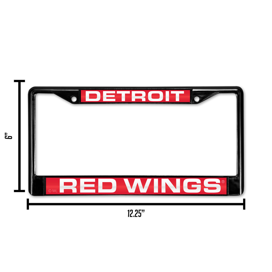 NHL Detroit Red Wings Black Chrome Laser Cut License Plate Frame Fan Gear NHL Detroit Red Wings