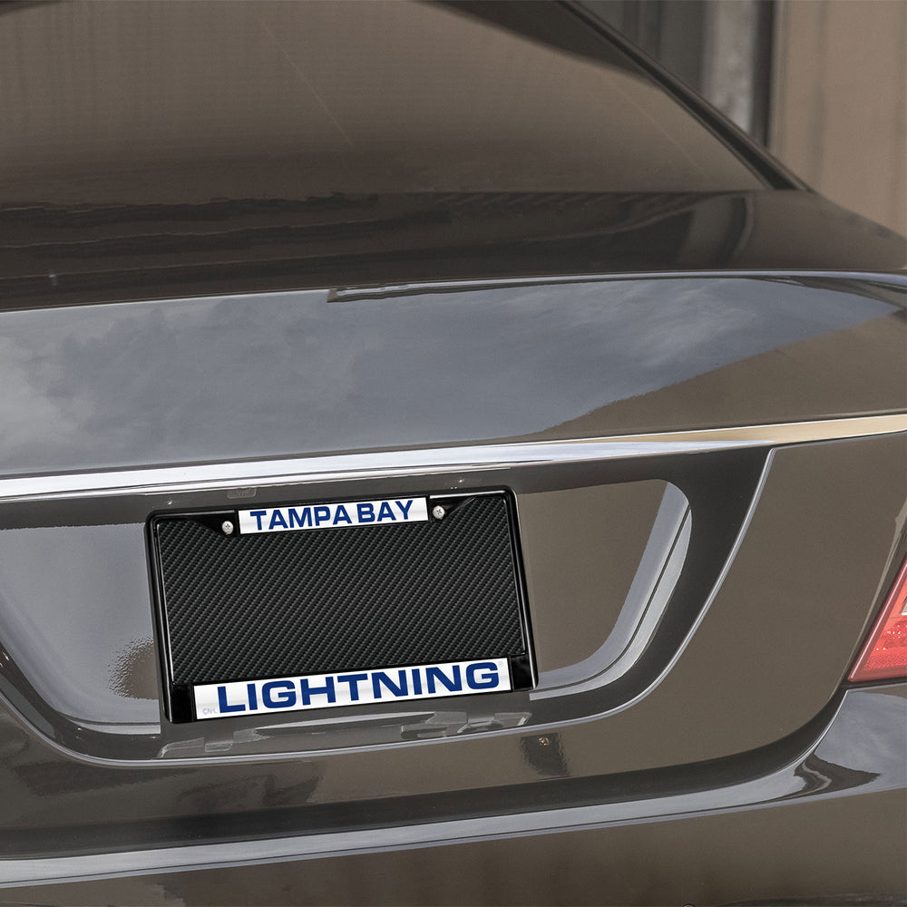 NHL Tampa Bay Lightning Black Chrome Laser Cut License Plate Frame Fan Gear NHL Tampa Bay Lightning