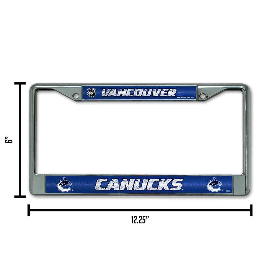 NHL Vancouver Canucks Chrome Glitter License Plate Frame Fan Gear NHL Vancouver Canucks