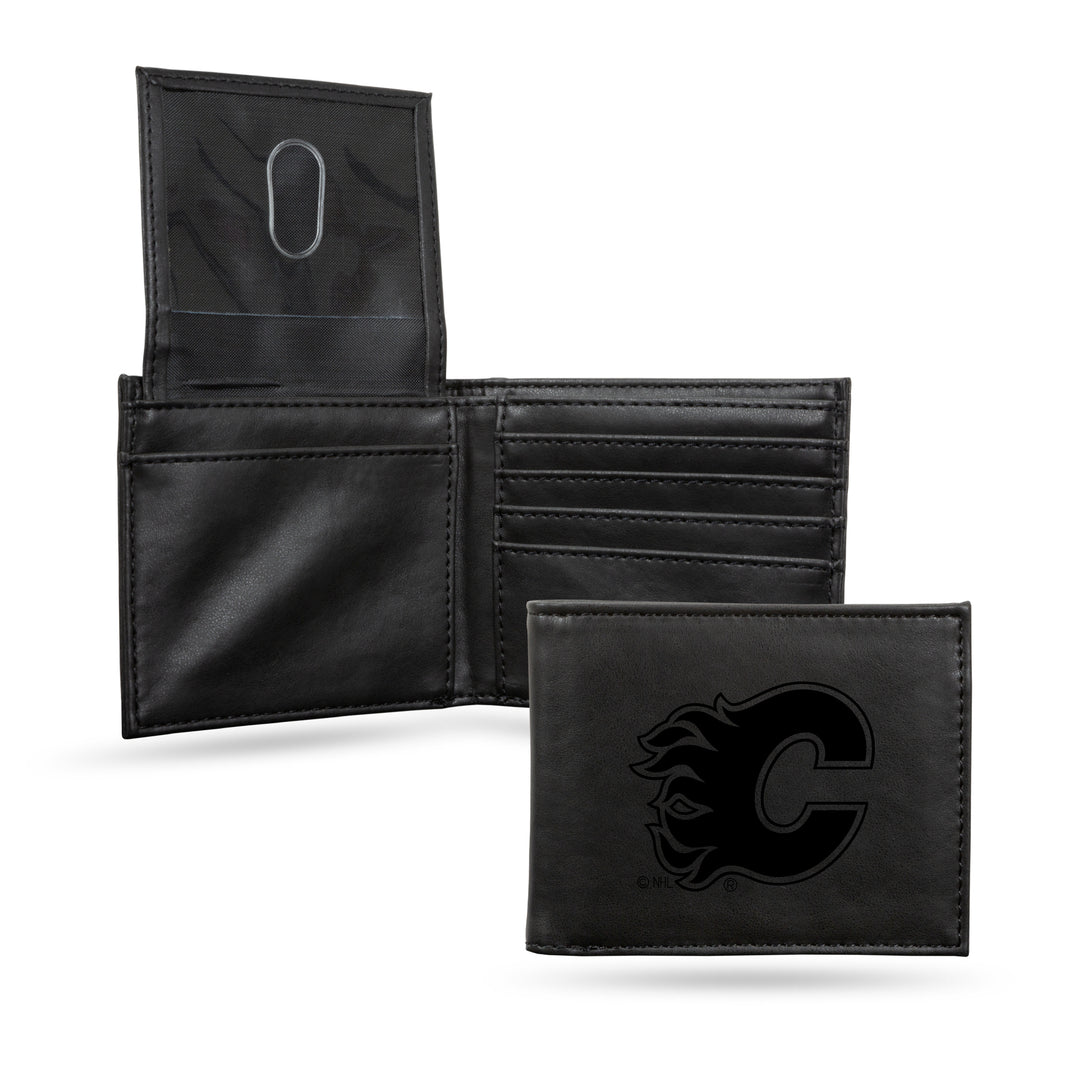 NHL Calgary Flames Laser Engraved Billfold Fan Gear NHL Calgary Flames