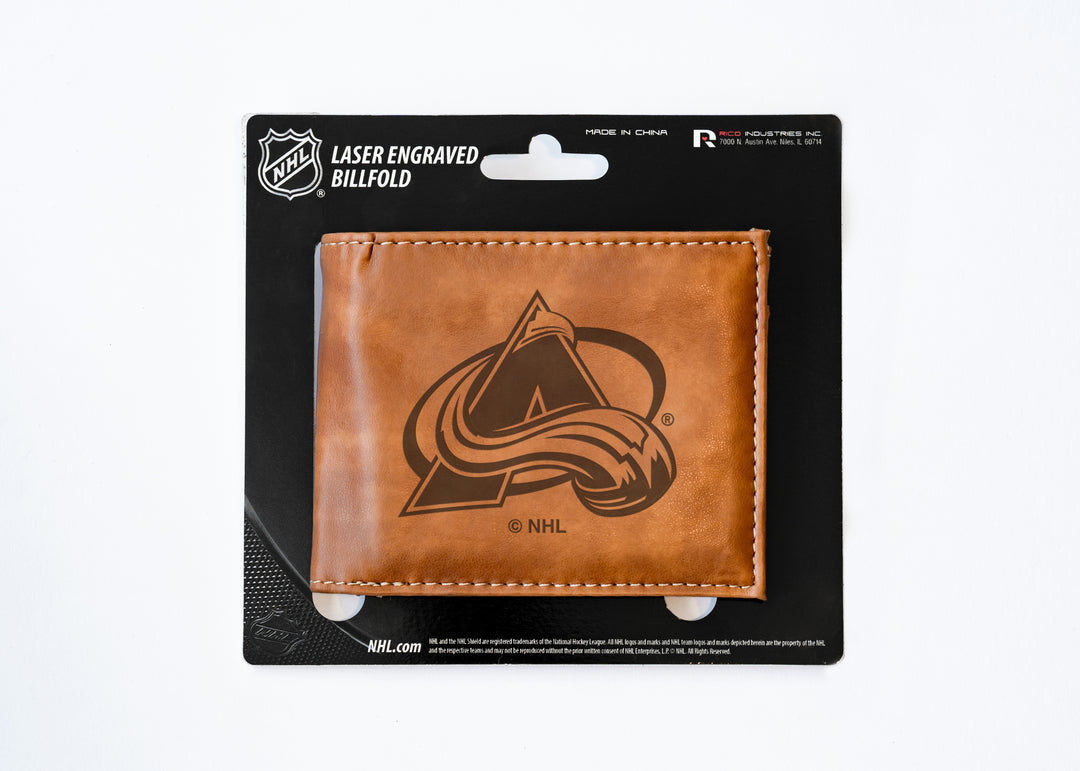 NHL Colorado Avalanche Laser Engraved Billfold Fan Gear NHL Colorado Avalanche