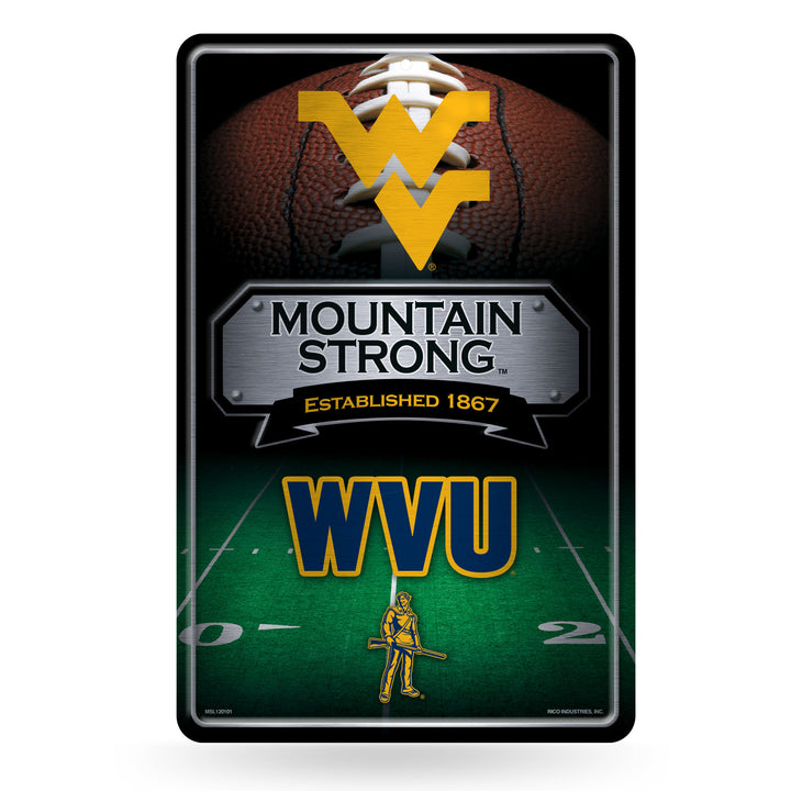 NCAA West Virginia Mountaineers Large Metal Sign Fan Gear NCAA West Virginia Mountaineers