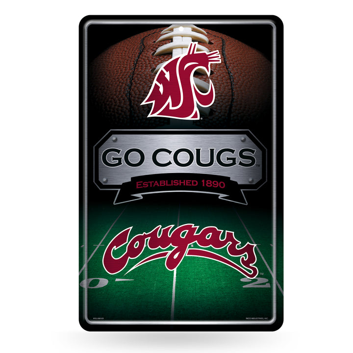 NCAA Washington State Cougars - WSU Large Metal Sign Fan Gear NCAA Washington State Cougars