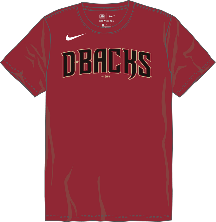 Nike Arizona Diamondbacks Men's Crew Neck Synthetic Tee Fan Gear MLB Arizona Diamondbacks