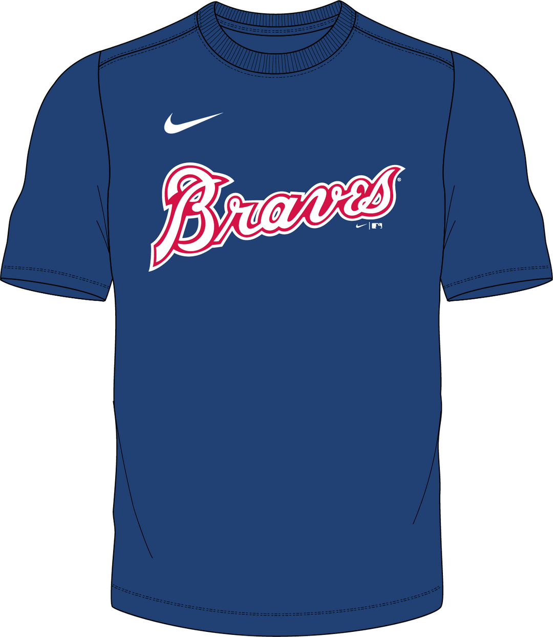 Nike Atlanta Braves Youth Institutional Short Sleeve Crew Neck Tee