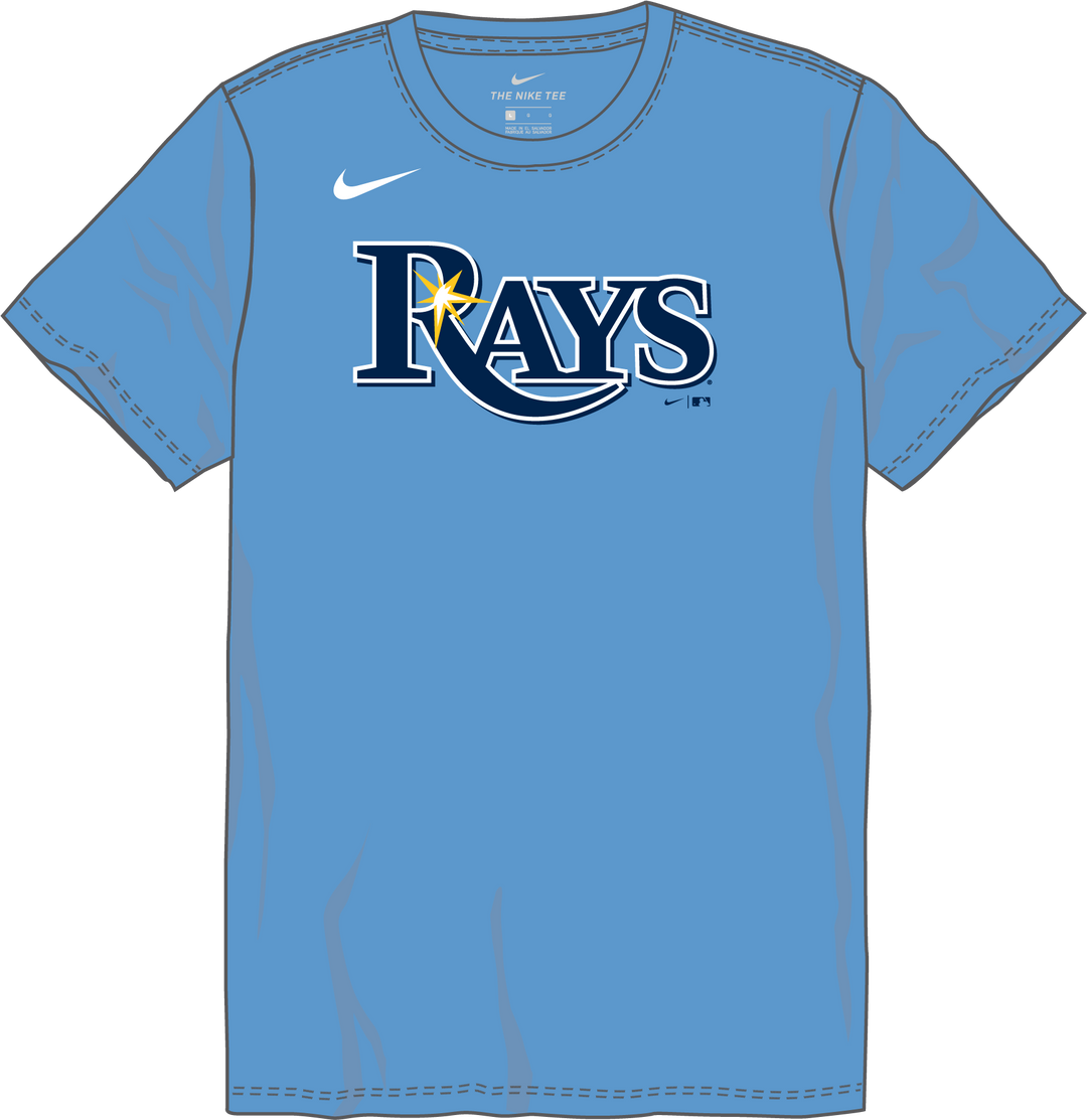 Nike Tampa Bay Rays Youth Institutional Short Sleeve Cotton Tee Fan Gear MLB Tampa Bay Rays