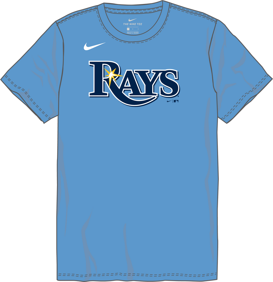 Nike Tampa Bay Rays Youth Institutional Short Sleeve Cotton Tee Fan Gear MLB Tampa Bay Rays