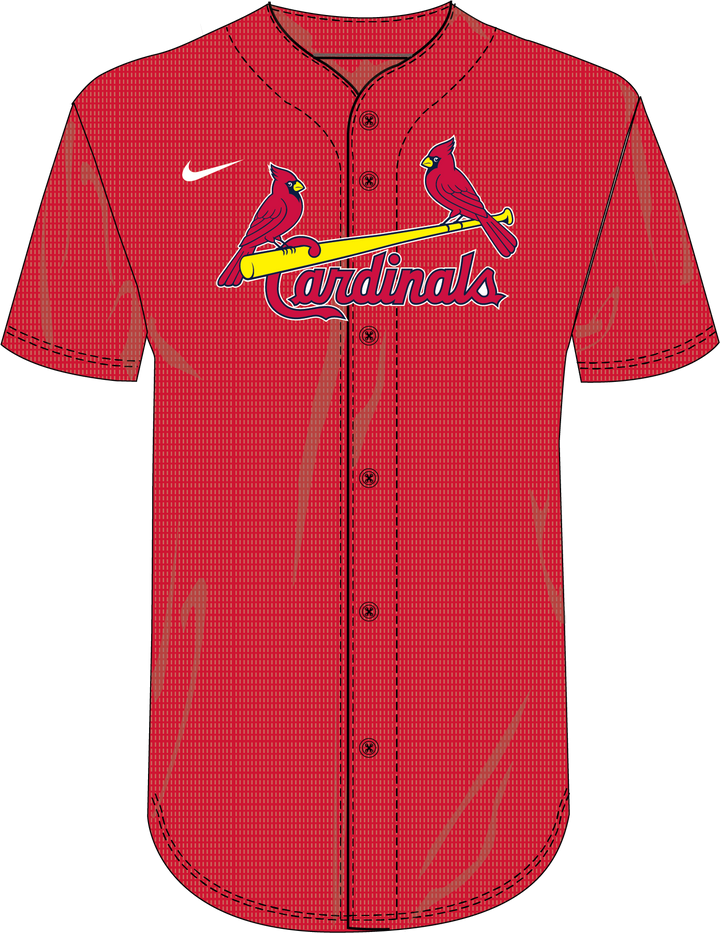 Nike St. Louis Cardinals Youth Institutional Full Button Jersey Fan Gear MLB St. Louis Cardinals