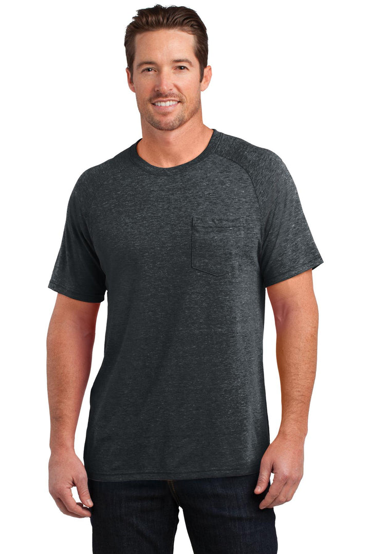 District Made Men's Tri-Blend Pocket Tee. DM340 District