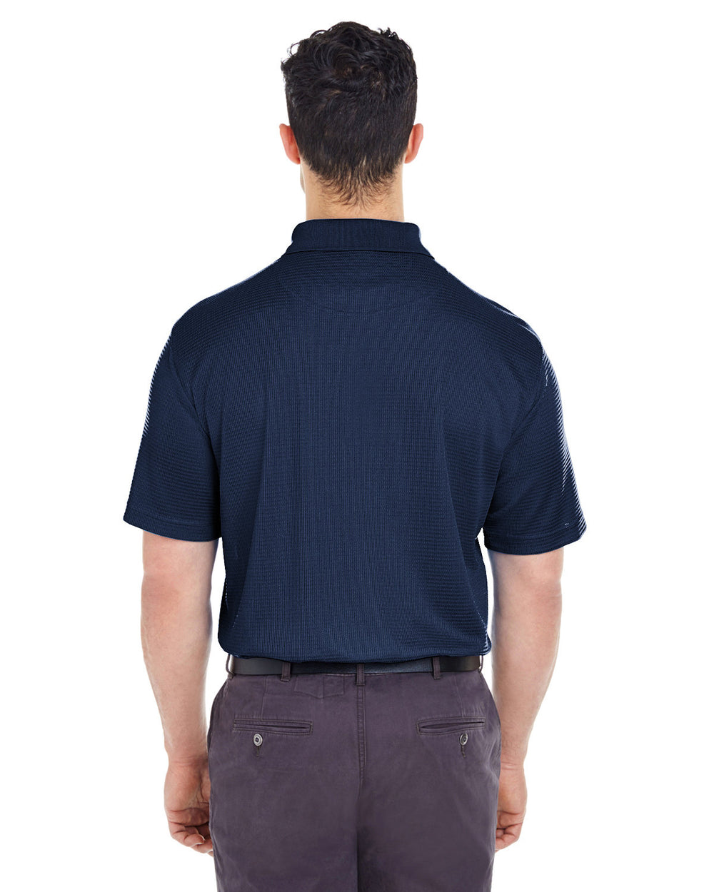 UltraClub Men's Cool & Dry Elite Mini-Check Jacquard Polo UltraClub