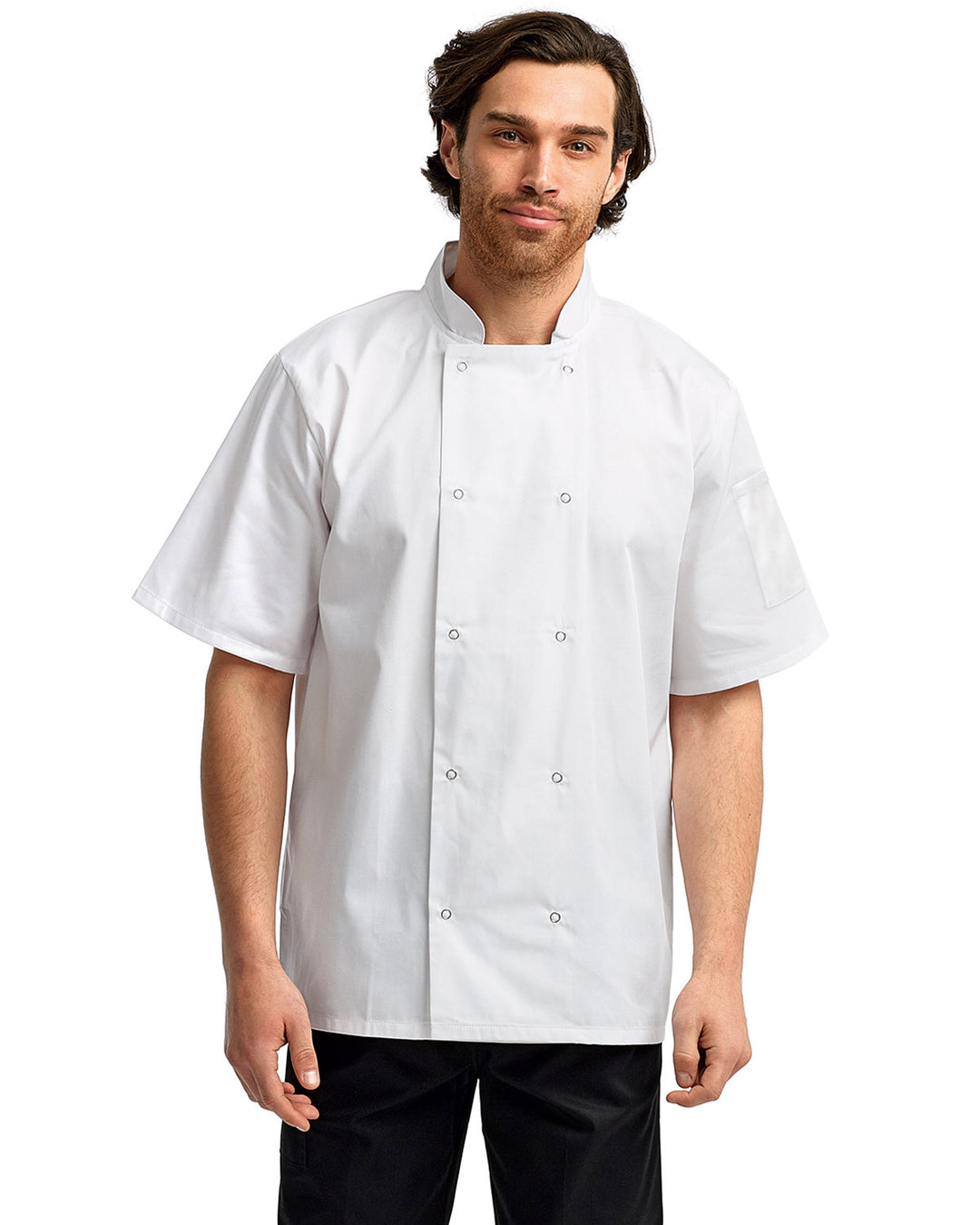 Artisan Collection by Reprime Unisex Studded Front Short-Sleeve Chef's Jacket Reprime