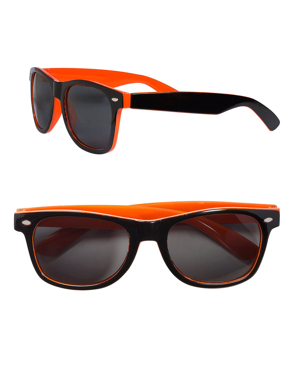 Prime Line Two-Tone Glossy Sunglasses - Black-Orange Prime Line