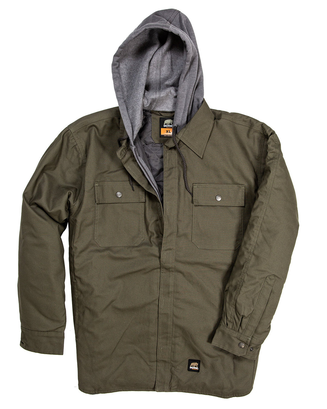 Berne Men's Throttle Hooded Shirt Jacket Berne