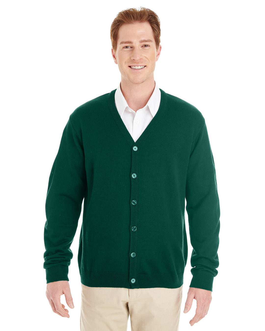 Harriton Men's Pilbloc™ V-Neck Button Cardigan Sweater