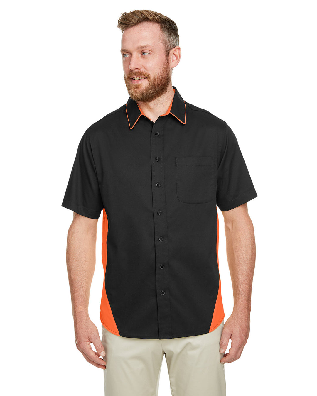 Harriton Men's Tall Flash IL Colorblock Short Sleeve Shirt