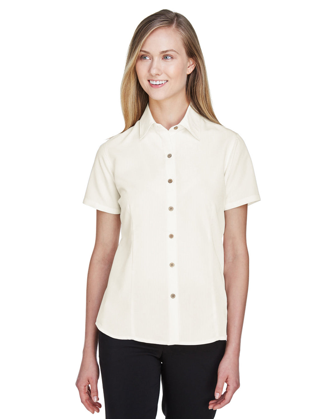 Harriton Ladies' Barbados Textured Camp Shirt Harriton