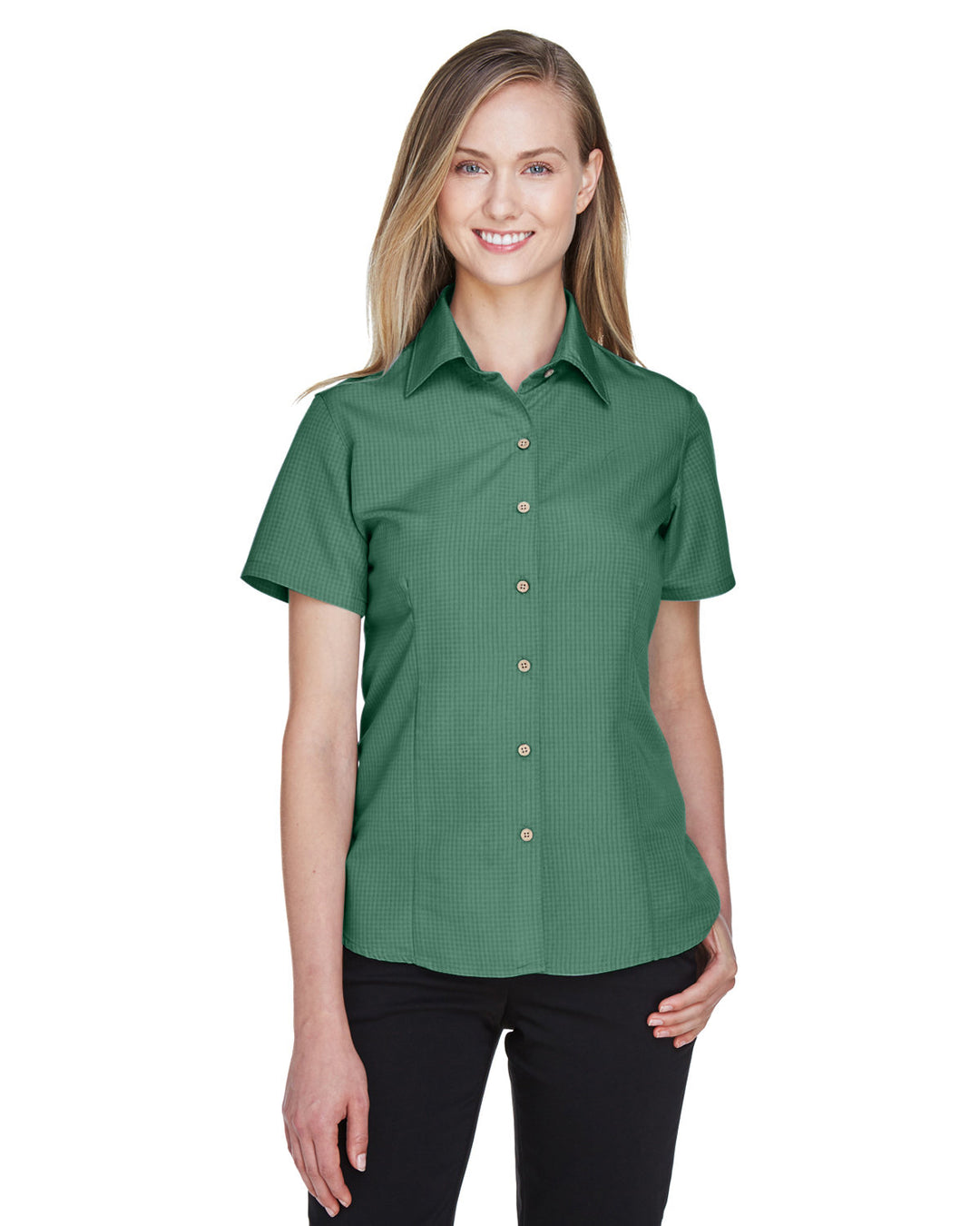 Harriton Ladies' Barbados Textured Camp Shirt Harriton