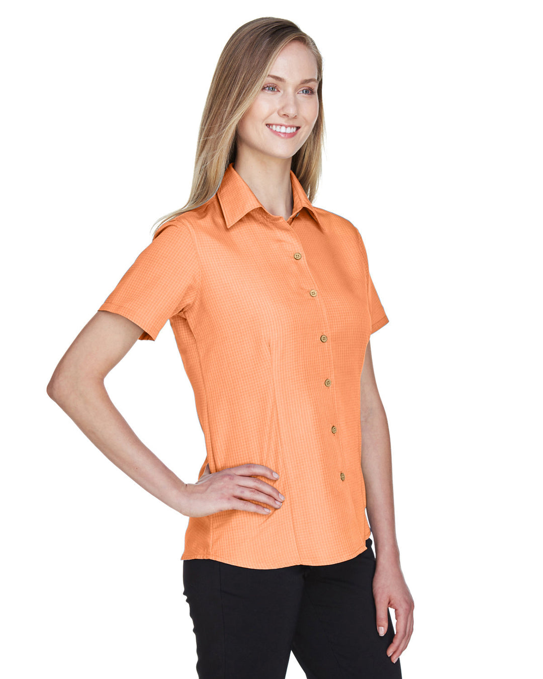 Harriton Ladies' Barbados Textured Camp Shirt Harriton