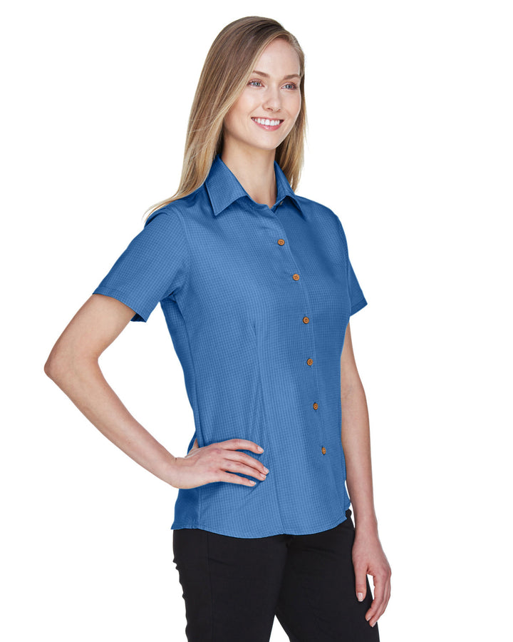 Harriton Ladies' Barbados Textured Camp Shirt Harriton