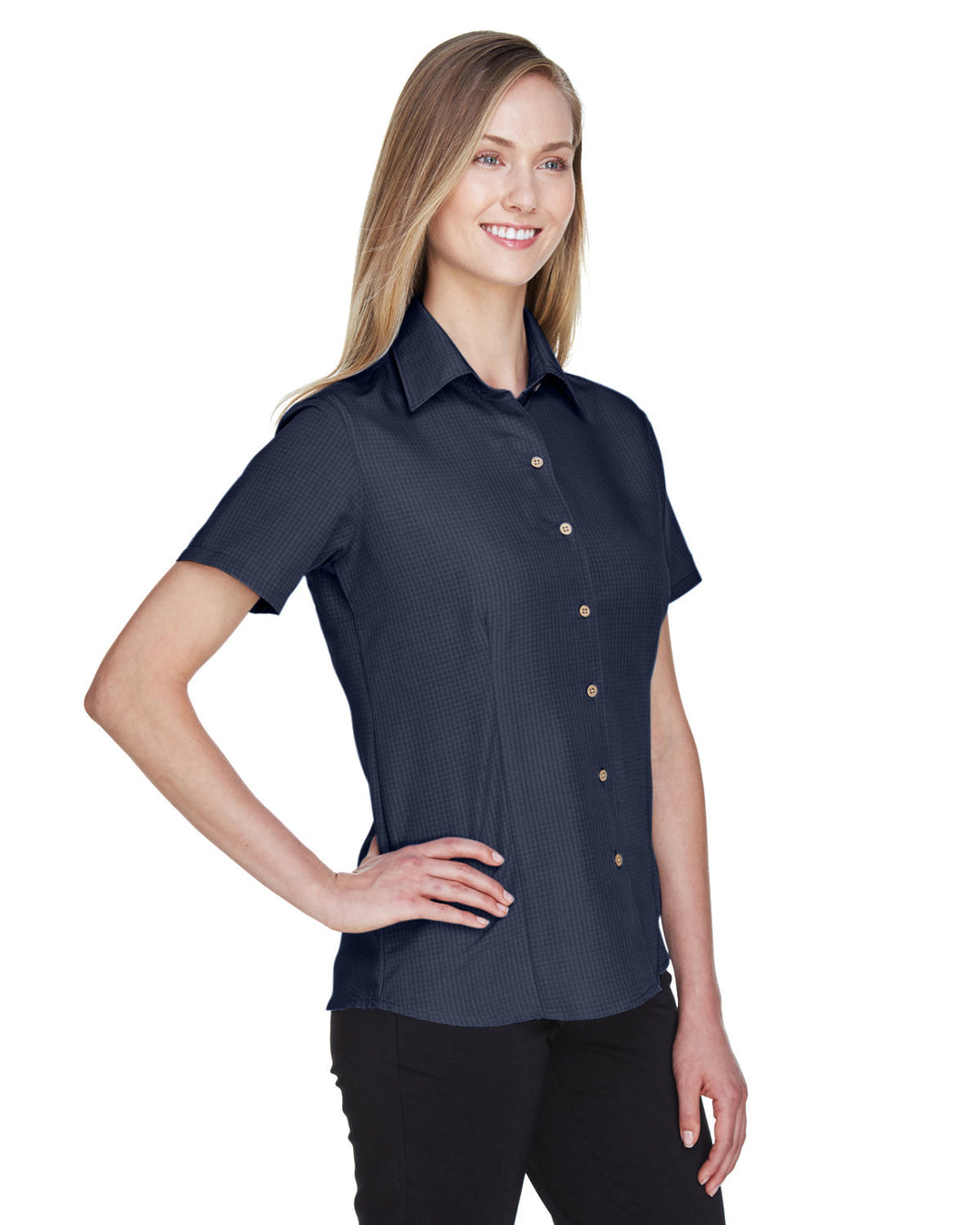 Harriton Ladies' Barbados Textured Camp Shirt Harriton